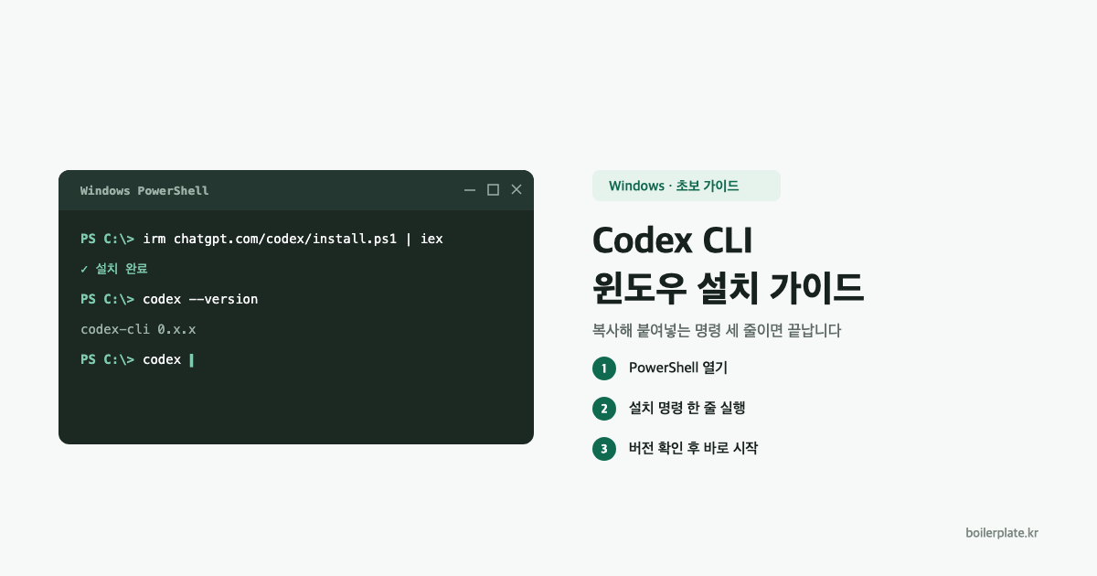 윈도우에 Codex CLI 설치하기: 완전 초보용 순서 가이드 대표 이미지