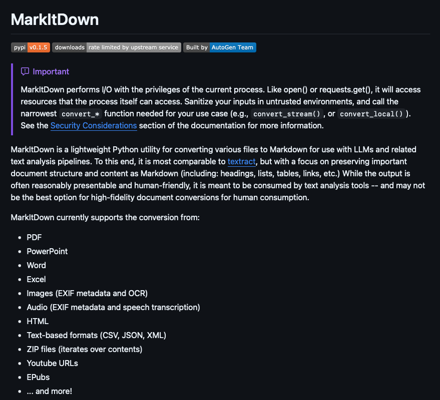 microsoft/markitdown
